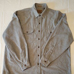 St John's Bay Men's Gray Long Sleeve Button Up Cotton Shirt